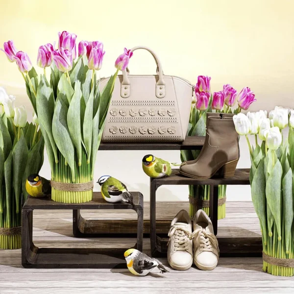 Dekotiere | Frühlingsdeko^DecoWoerner Dekovogel -orange 19 Cm grün