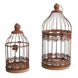 Frühlingsdeko^DecoWoerner Deko-Vogelkäfige In Rost-Optik, 35 Cm braun