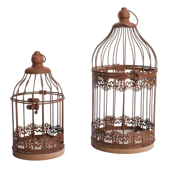 Frühlingsdeko^DecoWoerner Deko-Vogelkäfige In Rost-Optik, 35 Cm braun