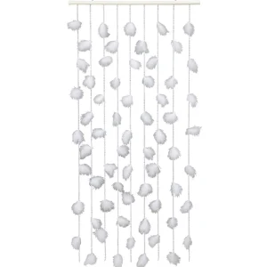 Frühlingsdeko | Sommerdeko^DecoWoerner Dekovorhang Mit Federn, 190 X 90 Cm weiß