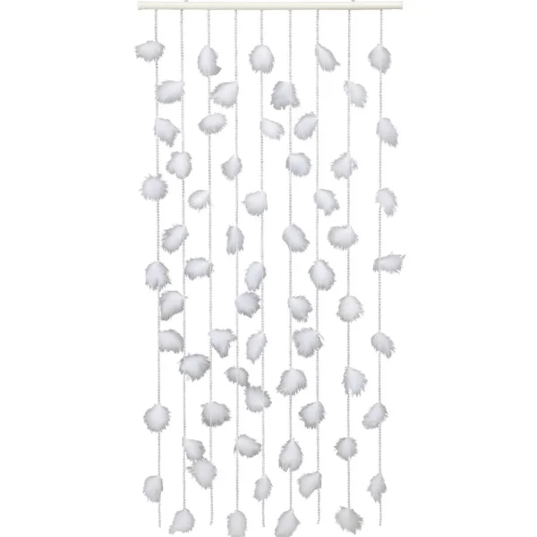 Frühlingsdeko | Sommerdeko^DecoWoerner Dekovorhang Mit Federn, 190 X 90 Cm weiß