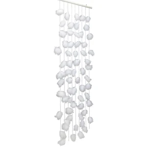 Frühlingsdeko | Sommerdeko^DecoWoerner Dekovorhang Mit Federn, 190 X 90 Cm weiß