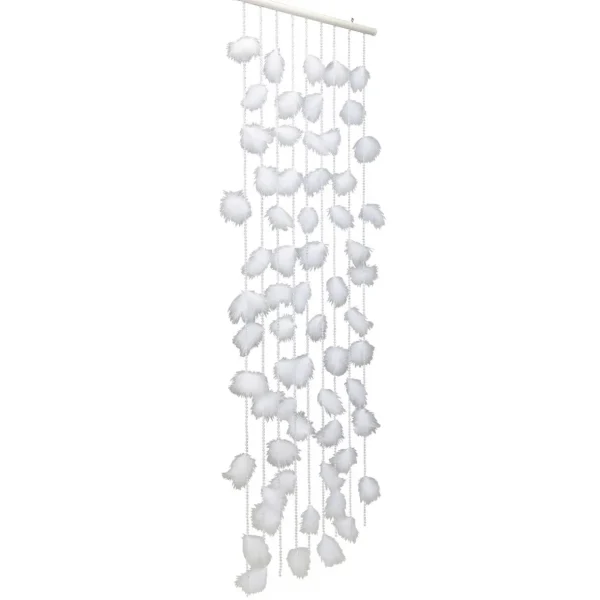 Frühlingsdeko | Sommerdeko^DecoWoerner Dekovorhang Mit Federn, 190 X 90 Cm weiß