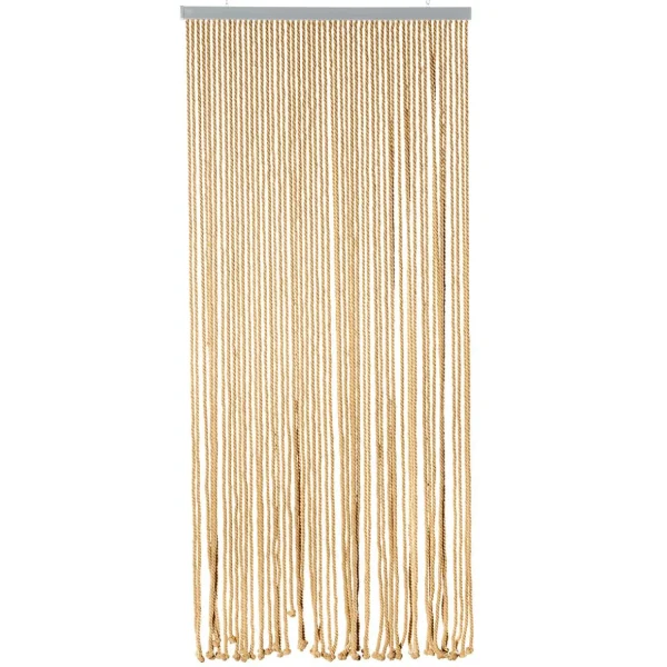 Sommerdeko^DecoWoerner Dekovorhang "Seile" 200 Cm Beige