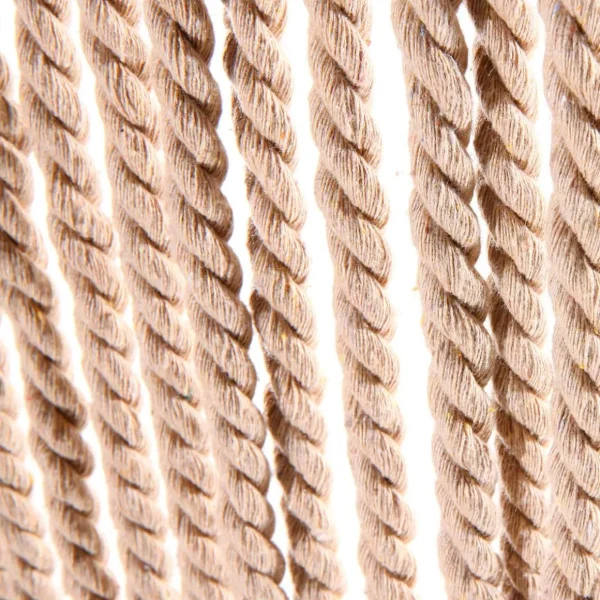 Sommerdeko^DecoWoerner Dekovorhang "Seile" 200 Cm Beige