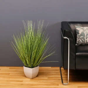 Zimmerpflanzen | Dekogras^DecoWoerner Deko-Zebragras Im Weißen Topf 78 Cm grün