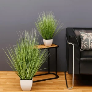Zimmerpflanzen | Dekogras^DecoWoerner Deko-Zebragras Im Weißen Topf 78 Cm grün