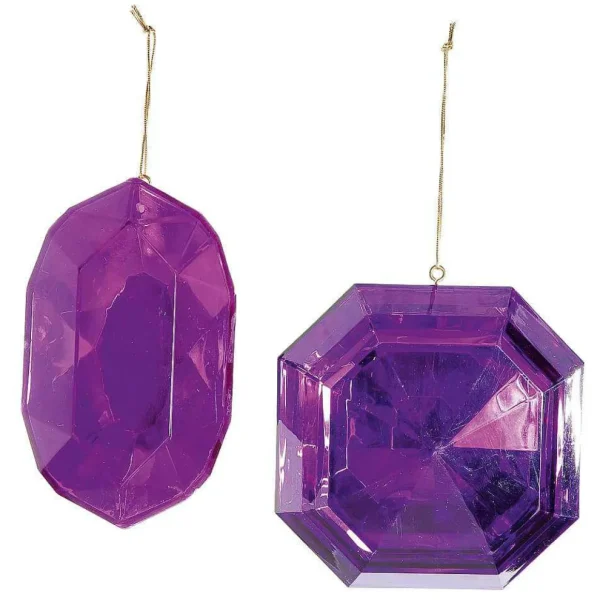 Weihnachtsfiguren^DecoWoerner Diamanten-Hänger Lila 2 Stück violett