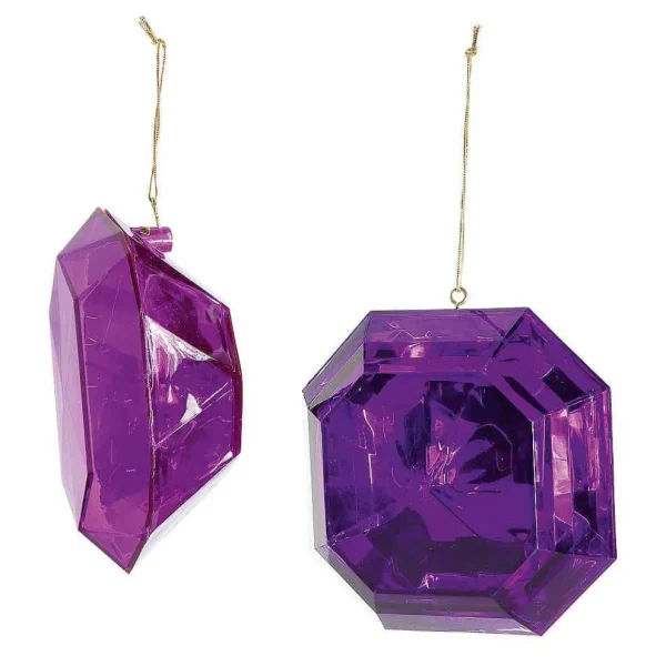 Weihnachtsfiguren^DecoWoerner Diamanten-Hänger Lila 2 Stück violett