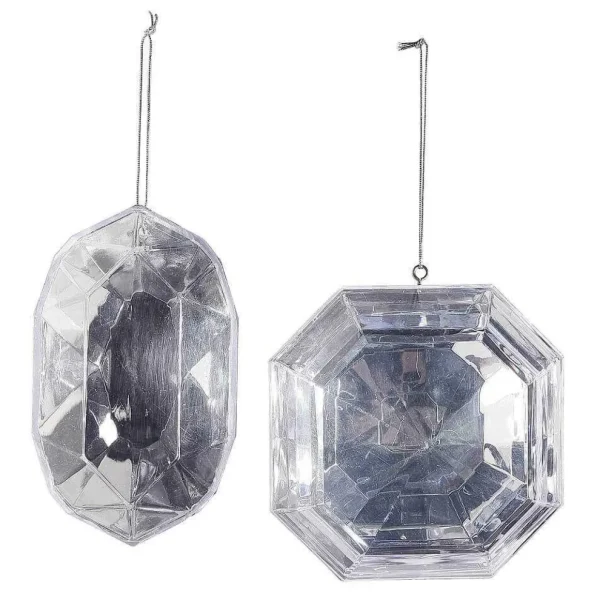 Weihnachtsfiguren^DecoWoerner Diamanten-Hänger 2 Stück silber