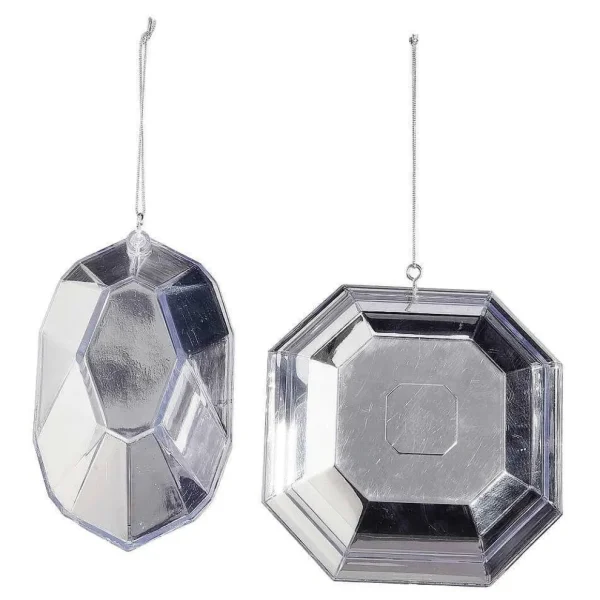 Weihnachtsfiguren^DecoWoerner Diamanten-Hänger 2 Stück silber
