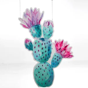 Sommerdeko^DecoWoerner Display-Hänger "Kaktus" 100 Cm Hoch rosa