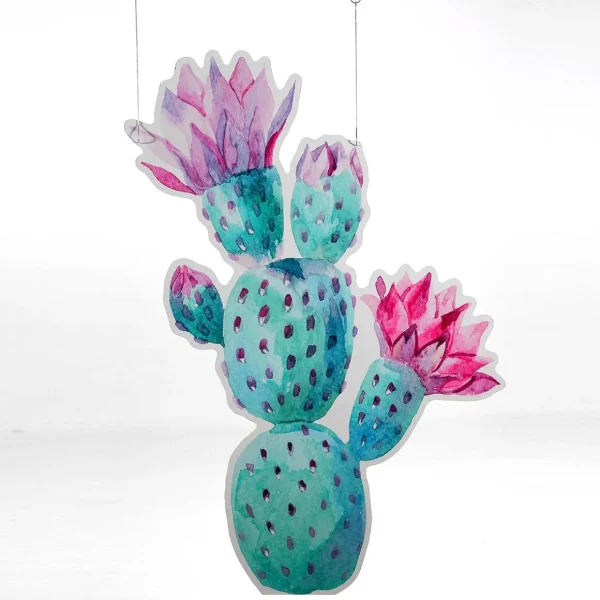 Sommerdeko^DecoWoerner Display-Hänger "Kaktus" 100 Cm Hoch rosa