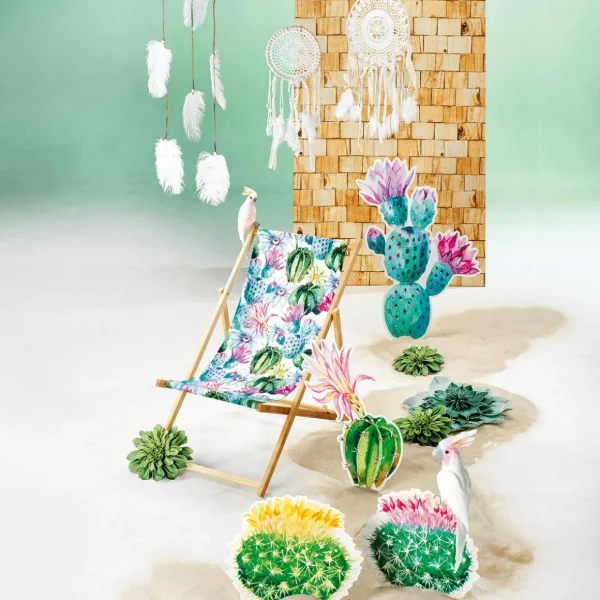 Sommerdeko^DecoWoerner Display-Hänger "Kaktus" 100 Cm Hoch rosa