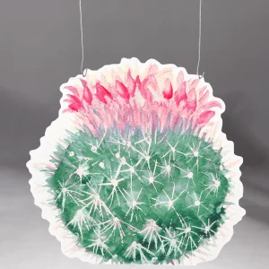 Sommerdeko^DecoWoerner Display-Hänger "Kugelkaktus" Pink rosa