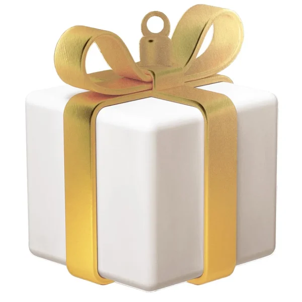 Winterdeko | Weihnachtsfiguren^DecoWoerner Displayhänger Weißes Geschenk Mit Goldener Schleife mehrfarbig