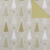Geschenkpapier^DecoWoerner Doppelseitiges Geschenkpapier Weihnachtsbäume / Creme gold