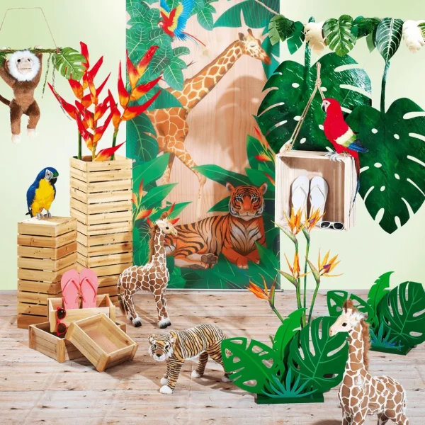 Sommerdeko^DecoWoerner Dschungelblatt-Aufsteller Aus Holz, 57 Cm grün