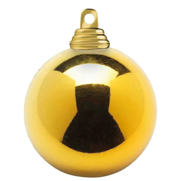 Weihnachtskugeln^DecoWoerner Dunkel, Glänzende Weihnachtskugeln Aus Schwer Entflammbarem Kunststoff, 6 Cm Ø – 24 Stück gold
