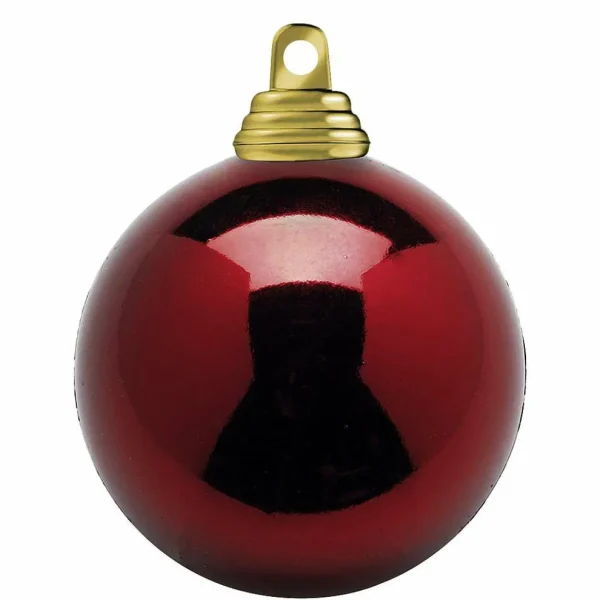 Weihnachtskugeln^DecoWoerner Dunkele, Glänzende Weihnachtskugeln Aus Schwer Entflammbarem Kunststoff, 6 Cm Ø – 24 Stück rot