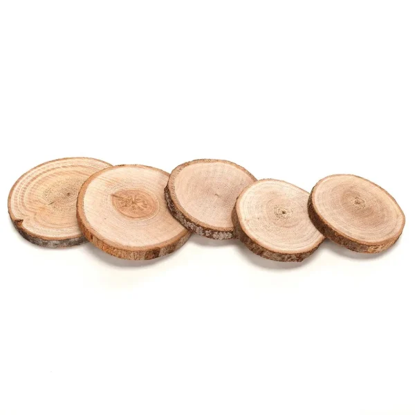 Streudeko | Naturdeko^DecoWoerner Echte Holzscheiben 5 - 7 Cm, 25 Stück Naturholz