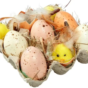 Osterdeko^DecoWoerner Eier-Küken-Schachtel braun
