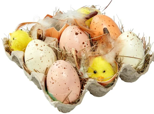 Osterdeko^DecoWoerner Eier-Küken-Schachtel braun