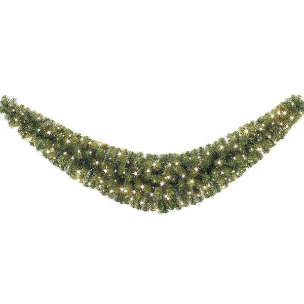 Weihnachtsgirlanden^DecoWoerner Facongirlande Standard Mit LED, 180 Cm, 35 Cm Ø grün