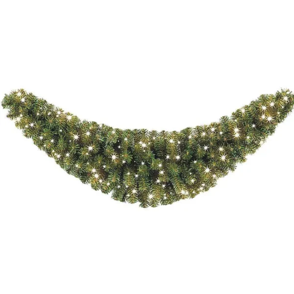 Weihnachtsgirlanden^DecoWoerner Facongirlande Standard Mit LED, 120 Cm, 30 Cm Ø grün