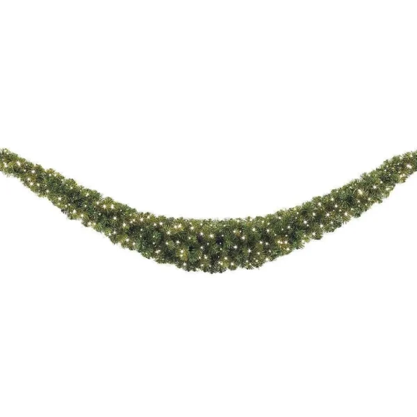 Weihnachtsgirlanden^DecoWoerner Facongirlande Standard Mit LED, 400 Cm, 35 Cm Ø grün
