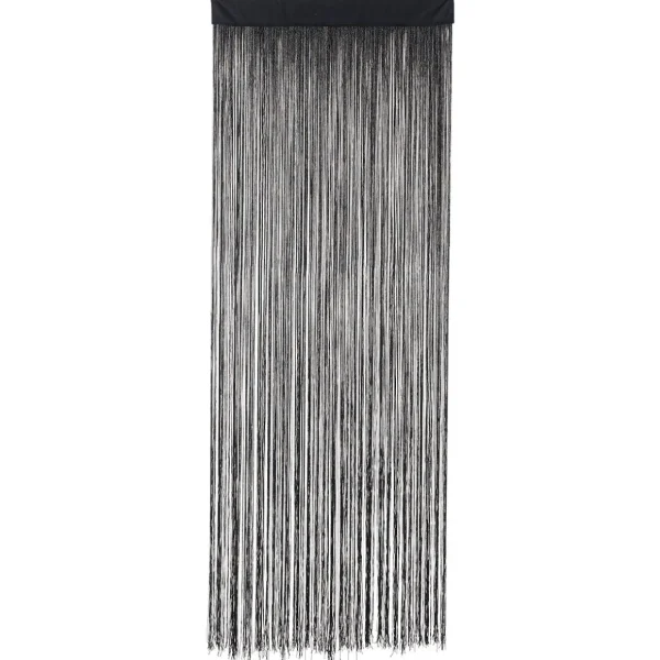 Themen-Deko^DecoWoerner Fadenvorhang , 200 X 90 Cm schwarz