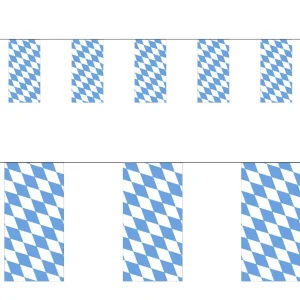 Themen-Deko^DecoWoerner Fahnenkette BAYERN 4 M Schwer Entflammbar blau