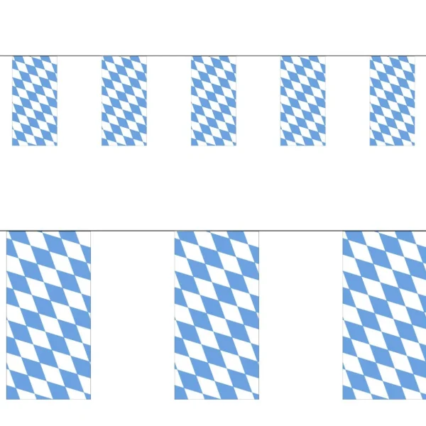 Themen-Deko^DecoWoerner Fahnenkette BAYERN 4 M Schwer Entflammbar blau
