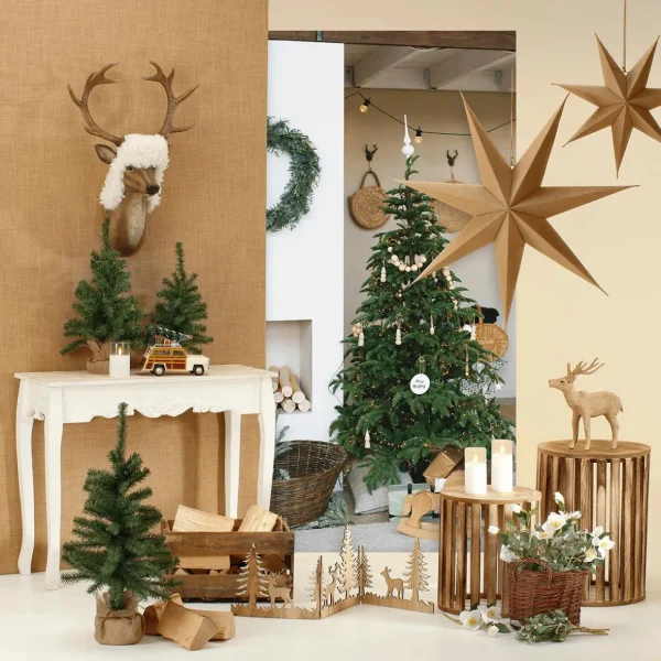 Weihnachtssterne^DecoWoerner Faltstern Mit Jute Bezogen 45 Cm braun