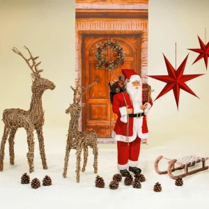 Weihnachtssterne^DecoWoerner Faltstern Mit Jute Bezogen 45 Cm rot