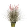 Dekogras^DecoWoerner Feines Deko-Federborstengras In Silber- Im Edlen Zinktopf 70 Cm rosa