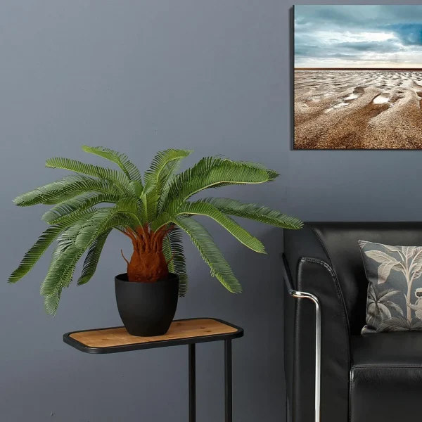 Kunstbäume^DecoWoerner Fertig Eingetopfte Cycaspalme-Kunstpalme 65 Cm grün