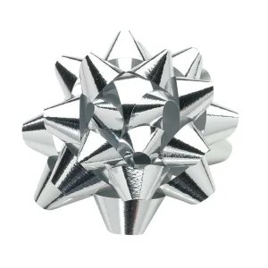 Geschenkschleifen^DecoWoerner Fertigschleifen Zum Kleben 6 Cm Ø, 25 Stück silber