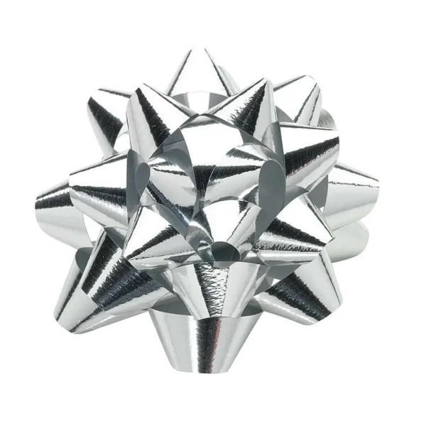 Geschenkschleifen^DecoWoerner Fertigschleifen Zum Kleben 6 Cm Ø, 25 Stück silber