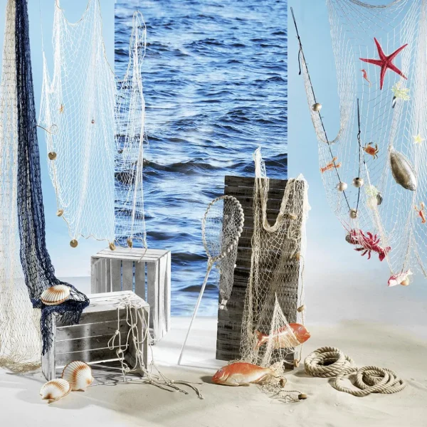 Sommerdeko^DecoWoerner Fischernetz Mit Schwimmern 150 X 100 Cm braun