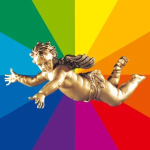 Xxl Weihnachtsdeko^DecoWoerner Fliegende Barock Engelfigur, 120 Cm, Wunschfarbe