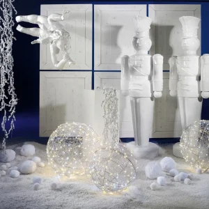 Xxl Weihnachtsdeko^DecoWoerner Fliegende Barock Engelfigur Mit Horn, 120 Cm, weiß