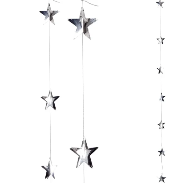 Weihnachtssterne^DecoWoerner Folien-Sternenkette 15 Cm Ø, 200 Cm silber