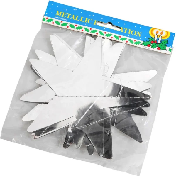 Weihnachtssterne^DecoWoerner Folien-Sternenkette 15 Cm Ø, 200 Cm silber