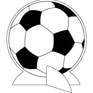 Themen-Deko^DecoWoerner Fußball-Display Tischaufsteller 22 Cm Ø schwarz