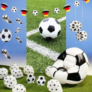 Themen-Deko^DecoWoerner Fußball-Display Tischaufsteller 22 Cm Ø schwarz