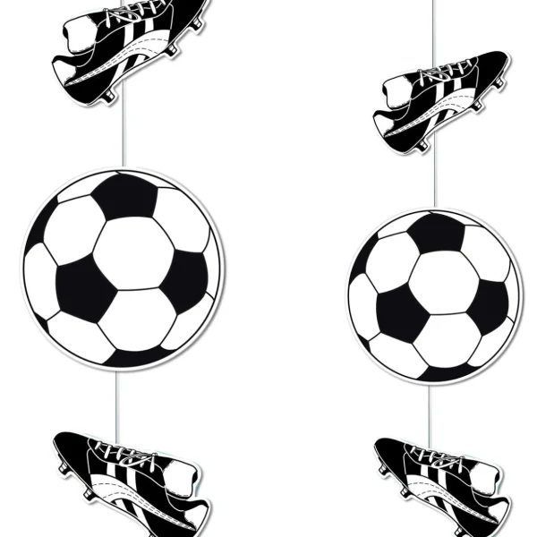 Themen-Deko^DecoWoerner Fußballgirlande Mit Schuhen & Fußbällen 90 Cm schwarz