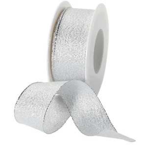 Geschenkband^DecoWoerner Geschenkband "Glamour" 40 Mm X 20 M silber