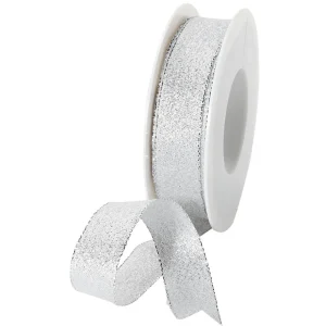 Geschenkband^DecoWoerner Geschenkband "Glamour" 25 Mm X 20 M silber