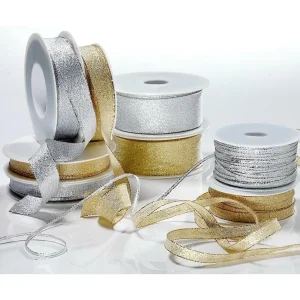 Geschenkband^DecoWoerner Geschenkband "Glamour" 10 Mm, 25 M, silber